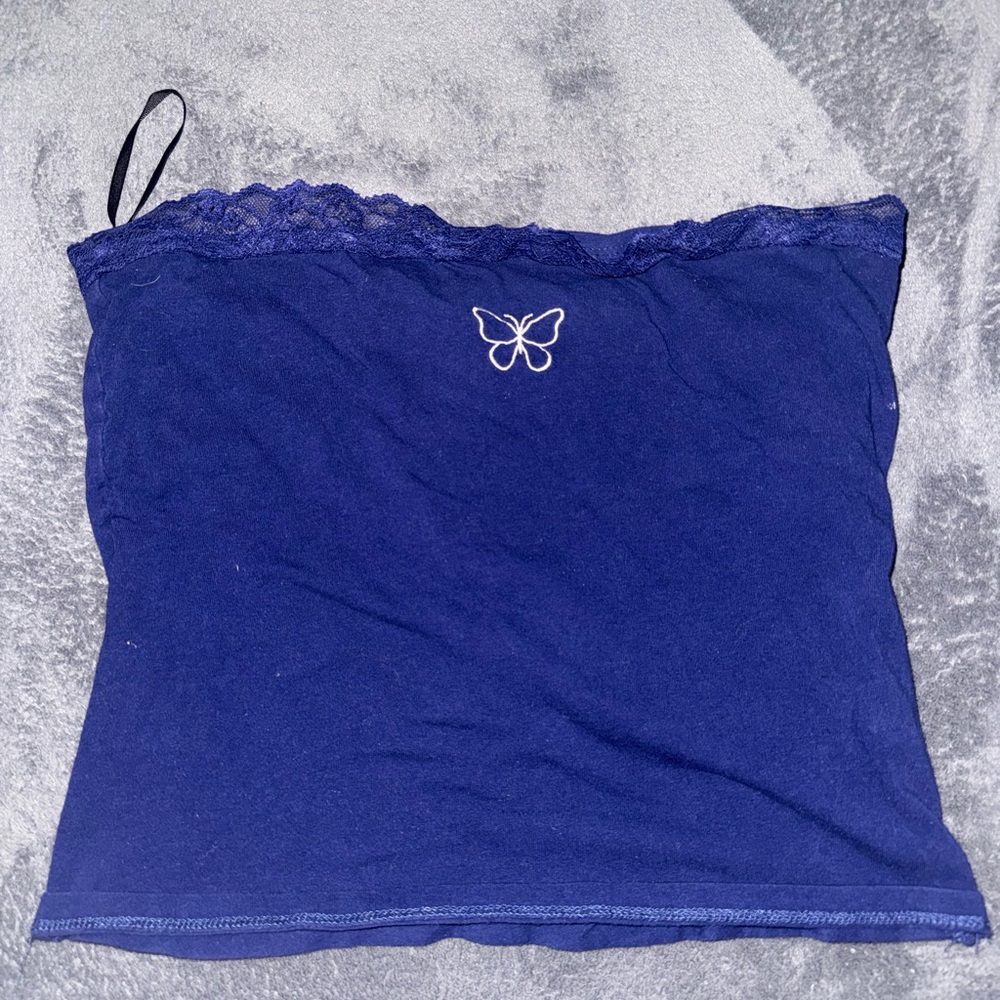 Forever 21 Navy Lace Bandeau with Butterfly Detail
